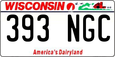 WI license plate 393NGC