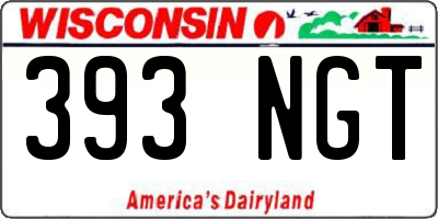 WI license plate 393NGT