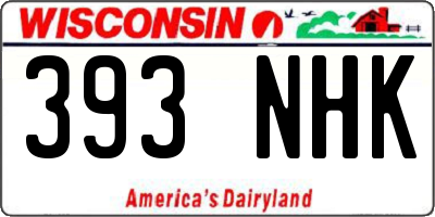 WI license plate 393NHK