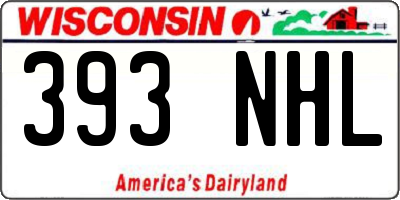 WI license plate 393NHL