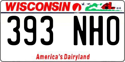 WI license plate 393NHO