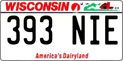 WI license plate 393NIE