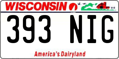 WI license plate 393NIG
