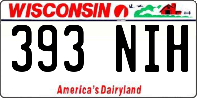 WI license plate 393NIH