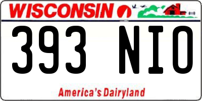 WI license plate 393NIO