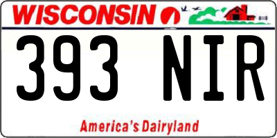 WI license plate 393NIR