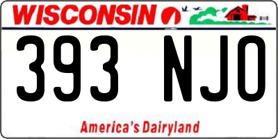 WI license plate 393NJO