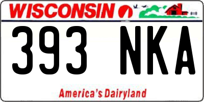 WI license plate 393NKA