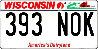 WI license plate 393NOK