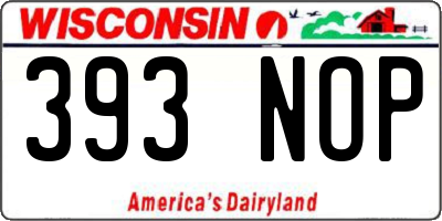 WI license plate 393NOP