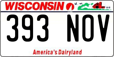 WI license plate 393NOV