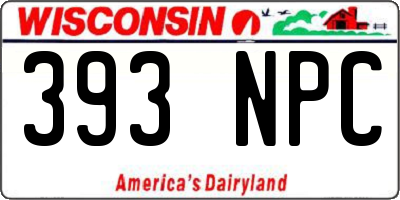 WI license plate 393NPC