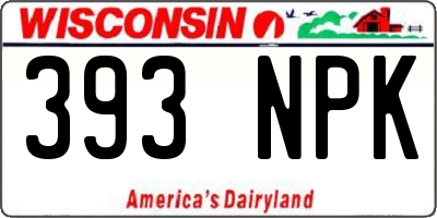 WI license plate 393NPK