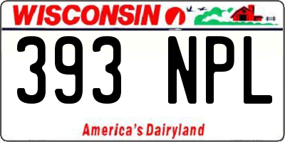 WI license plate 393NPL