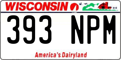 WI license plate 393NPM