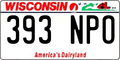 WI license plate 393NPO