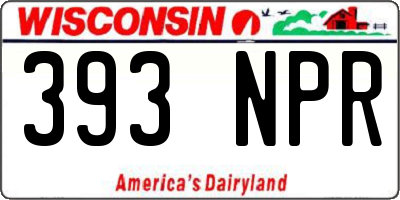 WI license plate 393NPR