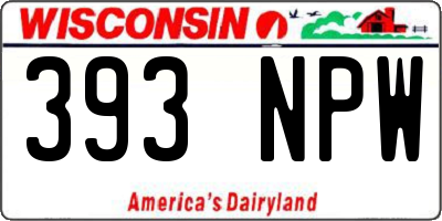 WI license plate 393NPW