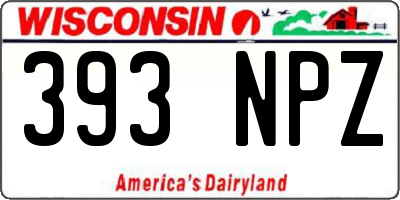 WI license plate 393NPZ