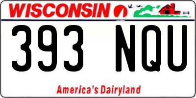 WI license plate 393NQU