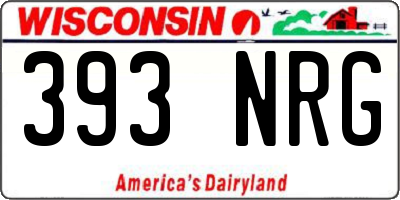 WI license plate 393NRG
