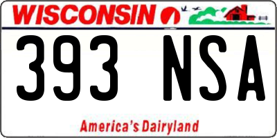 WI license plate 393NSA