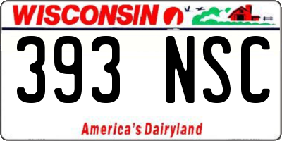 WI license plate 393NSC