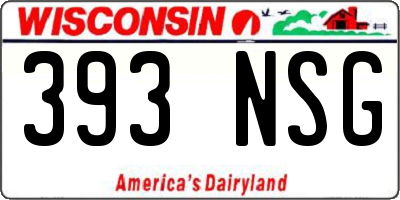 WI license plate 393NSG