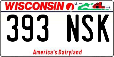 WI license plate 393NSK