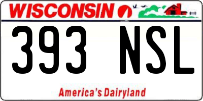 WI license plate 393NSL