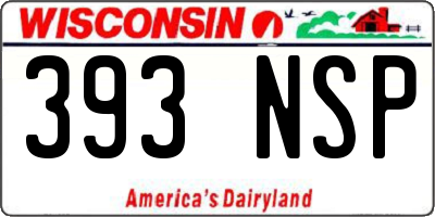 WI license plate 393NSP