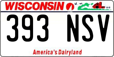 WI license plate 393NSV