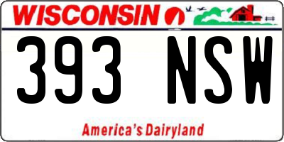 WI license plate 393NSW