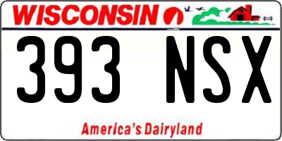 WI license plate 393NSX