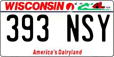 WI license plate 393NSY
