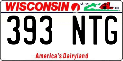 WI license plate 393NTG
