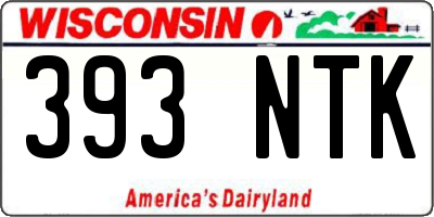 WI license plate 393NTK