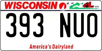 WI license plate 393NUO