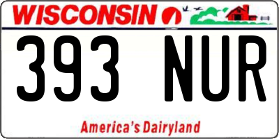 WI license plate 393NUR