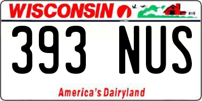 WI license plate 393NUS