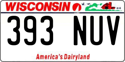 WI license plate 393NUV