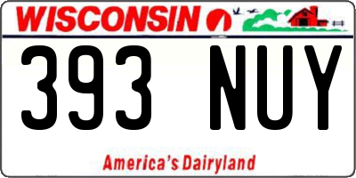 WI license plate 393NUY