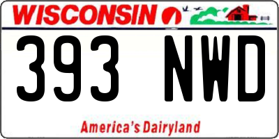 WI license plate 393NWD