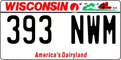 WI license plate 393NWM