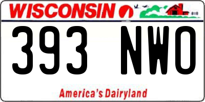WI license plate 393NWO