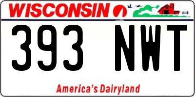 WI license plate 393NWT