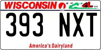 WI license plate 393NXT