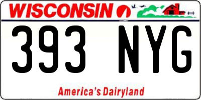 WI license plate 393NYG