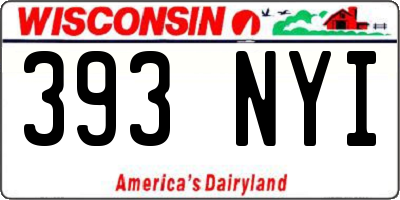 WI license plate 393NYI