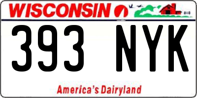 WI license plate 393NYK